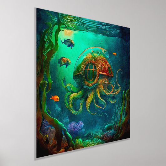 Unter Meerestieren Steampunker Octopus Foliendrucke (Ablage )