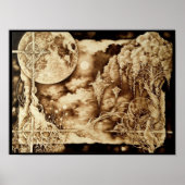 Unter Mondlicht - Pyrografisches Kunstposter Poster (Vorne)