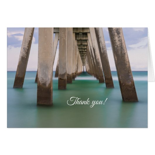 Unter Navarre Beach Pier Danke Karte (Vorderseite (Horizontal))
