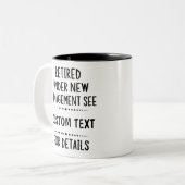 Unter "Neu verwalten" mit benutzerdefiniertem Text Zweifarbige Tasse (Vorderseite Links)