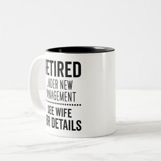 Unter "Neues Management" nachgelesen siehe Ehefrau Zweifarbige Tasse (Vorderseite Links)