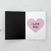 Unter Regenschirm: Romantisches Paar beim Küssen i Karte (Innenseite)