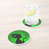 Unter Sandsteinglas die grüne Schmetterlingsfrau Getränkeuntersetzer (Seite)