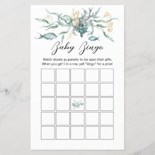 Unter Sea Jellyfish Baby Bingo Card Game Board Flyer