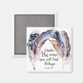 Unter seinen Flügeln finden Sie Zuflucht, Magnet (Vorderseite/Rückseite)