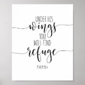 Unter seinen Flügeln finden Sie Zuflucht, Psalm 91 Poster (Vorne)