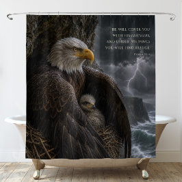 Unter seinen Flügeln Psalm 91 Christliche Kunst Duschvorhang