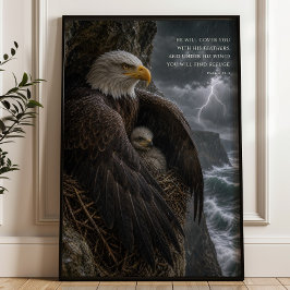 Unter seinen Flügeln Psalm 91 Christliche Kunst Poster