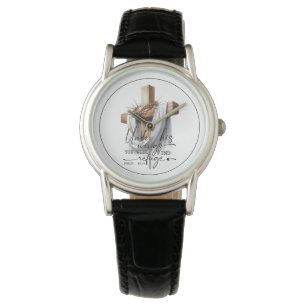Unter seinen Flügeln Schrift Kunst – Psalm 91:4 Armbanduhr