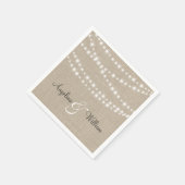 Unter Twinkle Lights auf Burlap Napkin Serviette (Ecke)