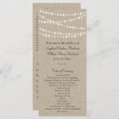 Unter Twinkle Lights on Burlap Wedding Programm (Vorne/Hinten)