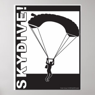 Unter Überdachung SkyDive! Plakat