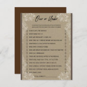 Unter und über Brautparty Begleitkarte (Vorne/Hinten)