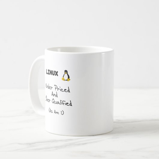 Unter veranschlagter Linux-Tasse Kaffeetasse (Vorderseite Links)