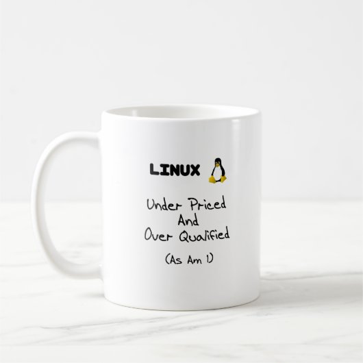 Unter veranschlagter Linux-Tasse Kaffeetasse (Links)