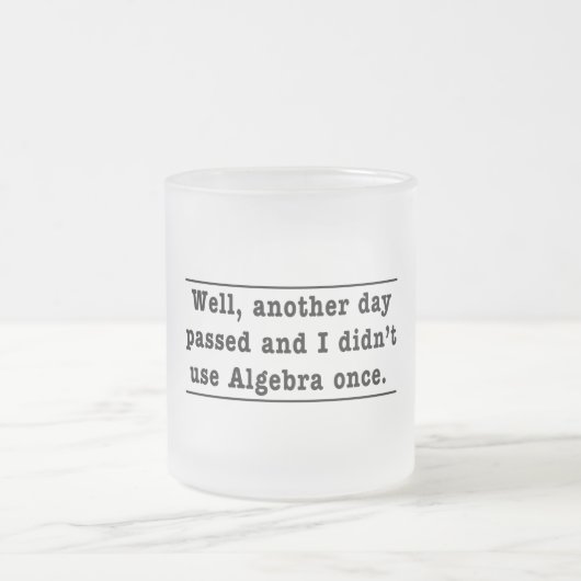 Unter Verwendung der Algebra Mattglastasse (Mittel)