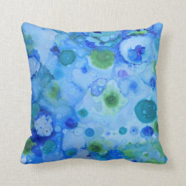 "Unter Wasser" blaues und grünes Kissen