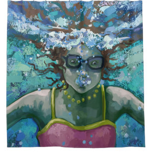 Unter Wasser-Schwimmen Duschvorhang