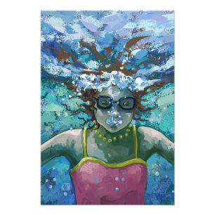 Unter Wasser schwimmen Fotodruck