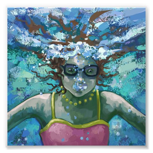 Unter Wasser schwimmen Fotodruck (Vorne)
