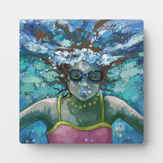 Unter Wasser schwimmen Fotoplatte (Vorderseite)