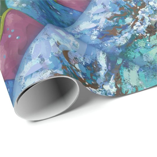 Unter Wasser schwimmen Geschenkpapier (Rolleneckpunkt)