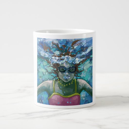 Unter Wasser schwimmen Jumbo-Tasse (Vorderseite)