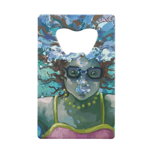 Unter Wasser schwimmen Kreditkartenflaschenöffner (Rückseite)