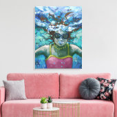 Unter Wasser schwimmen Leinwanddruck (Insitu (Wohnzimmer))