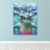 Unter Wasser schwimmen Leinwanddruck (Insitu (Holzboden))