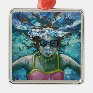 Unter Wasser schwimmen Ornament Aus Metall