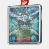 Unter Wasser schwimmen Ornament Aus Metall (Links)