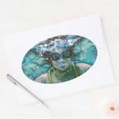 Unter Wasser schwimmen Ovaler Aufkleber (Umschlag)