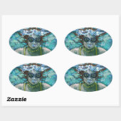 Unter Wasser schwimmen Ovaler Aufkleber (Blatt)