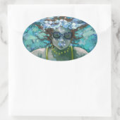 Unter Wasser schwimmen Ovaler Aufkleber (Tasche)