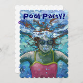 Unter Wasser schwimmen Party einladen Einladung (Vorne/Hinten)