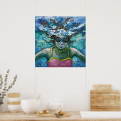 Unter Wasser schwimmen Poster (Küche)