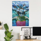Unter Wasser schwimmen Poster (Heimbüro)