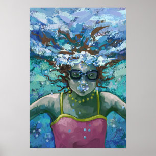 Unter Wasser schwimmen Poster