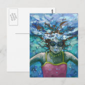 Unter Wasser schwimmen Postkarte (Vorne/Hinten)