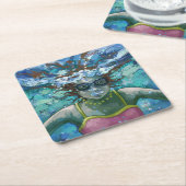 Unter Wasser schwimmen Rechteckiger Pappuntersetzer (angewinkelt)