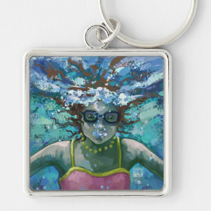 Unter Wasser schwimmen Schlüsselanhänger