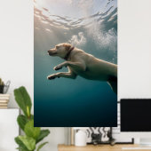 Unter Wasser schwimmt man sanft unter Wasser Poster (Heimbüro)