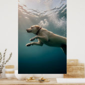 Unter Wasser schwimmt man sanft unter Wasser Poster (Küche)