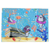 Unter Wasser Tiefseehai Party Zeit Kinder Große Geschenktüte (Rückseite)