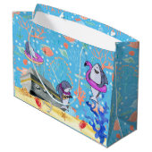 Unter Wasser Tiefseehai Party Zeit Kinder Große Geschenktüte (Rückseite Schrägansicht)