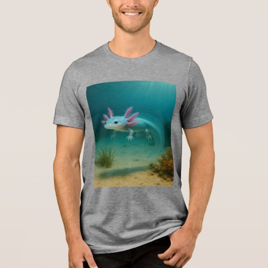 Unter Wasser Wunder: Der Axolotl Tri-Blend Shirt (Vorderseite)