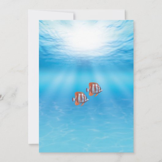 Unter Wasser zwei weniger Fische im Meer nach Hoch Einladung (Rückseite)