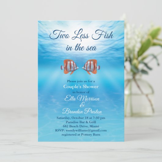 Unter Wasser zwei weniger Fische im Meereskuppel Einladung (Stehend Vorderseite)