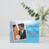 Unter Wasser zwei weniger Fische Save the Date im  Postkarte (Stehend Vorderseite)